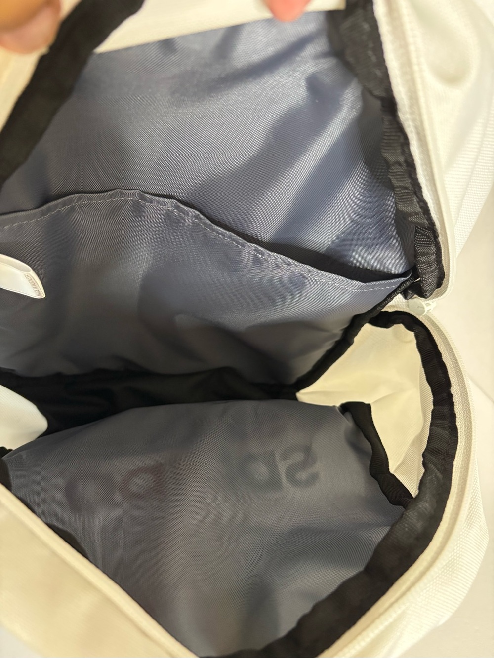 adidas White Small Backpack with Black Trim - Picture 3 of 6